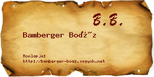 Bamberger Boáz névjegykártya